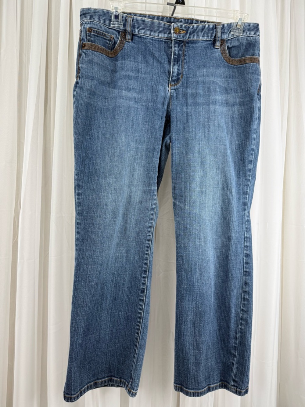Liz Claiborne Jeans 16 Petite Bootcut Blue Denim Stretch Y2K